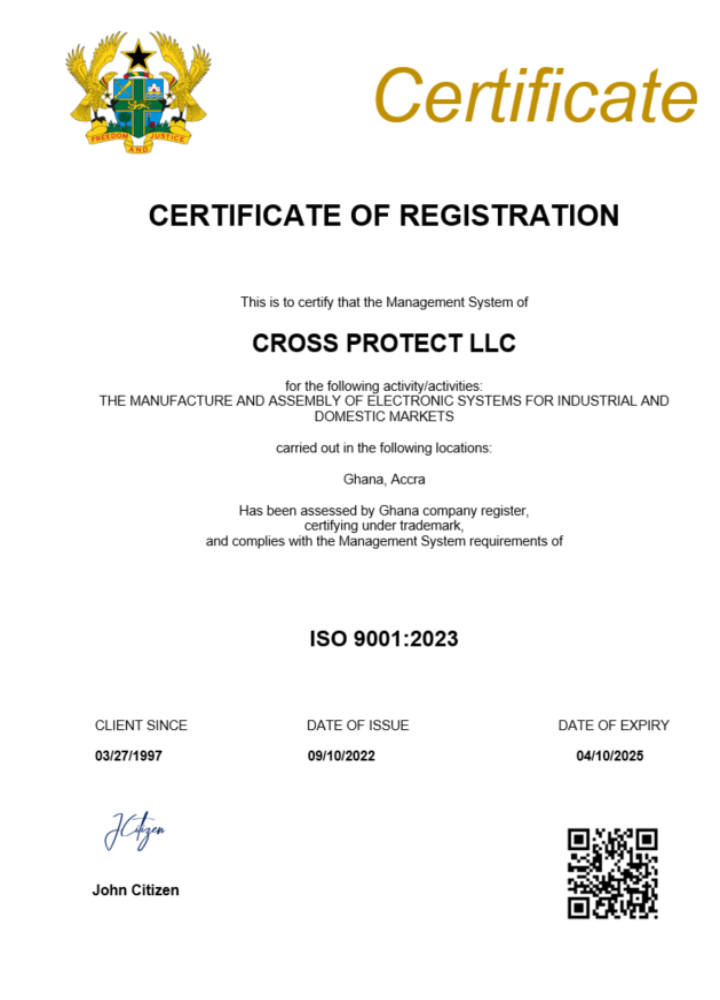 Ghana certificate of registration Word and PDF template